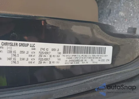 2011 Chrysler Town & Country Touring-L z USA, uszkodzony, nr VIN 2A4RR8DG4BR631498